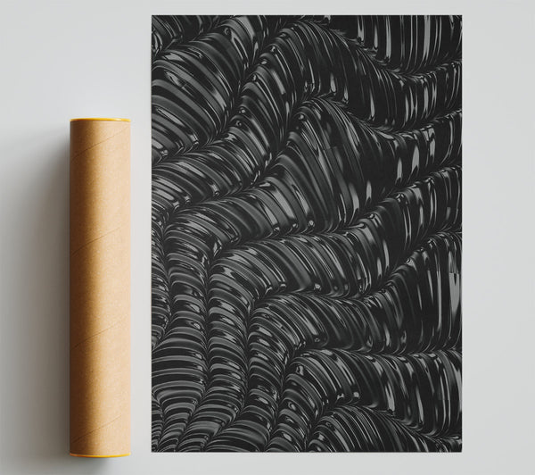 Black Liquid Flow Print
