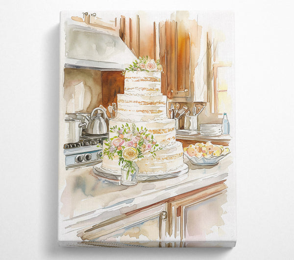  A Canvas Print of Creamy Kitchen Cake Canvas Wall Art