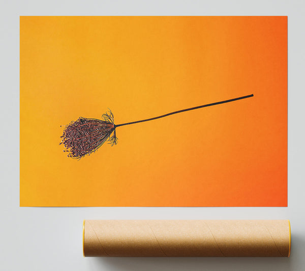 Orange Stem Silhouette Print