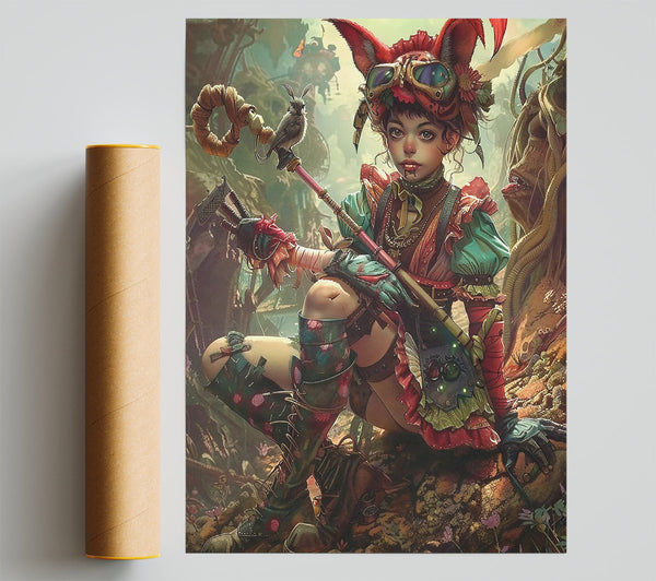 Crimson Wilderness Wanderer Giclee Print