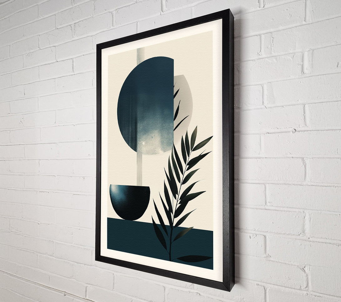  A Canvas Print of Teal Geometric Bloom Canvas Wall Art