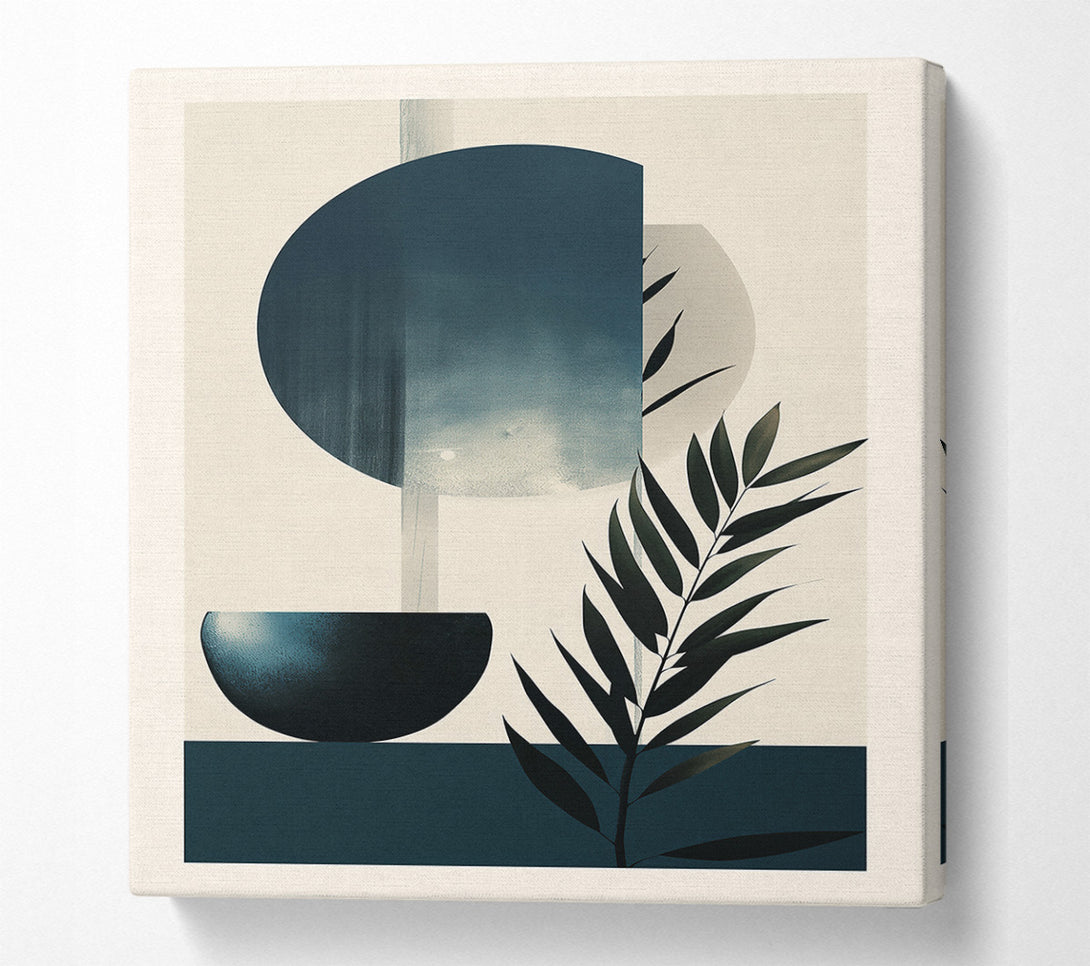  A Canvas Print of Teal Geometric Bloom Canvas Wall Art