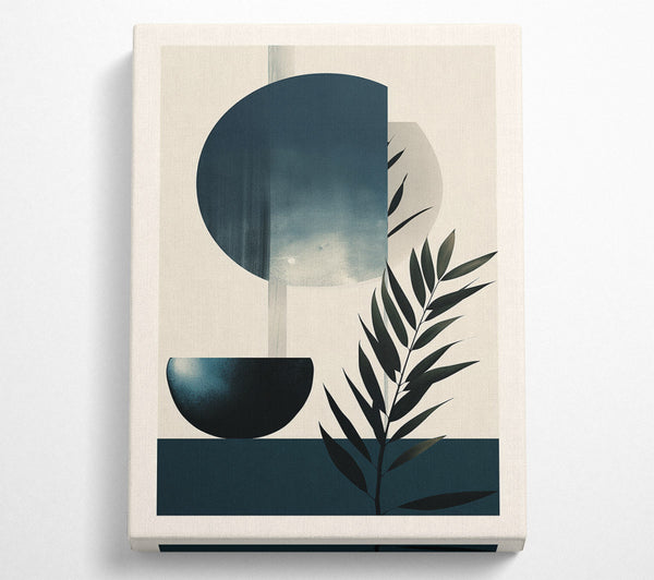  A Canvas Print of Teal Geometric Bloom Canvas Wall Art