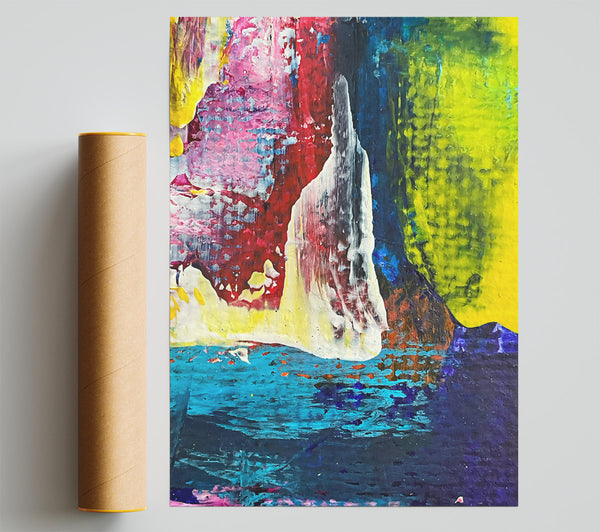 Teal Abstract Landscape Poster