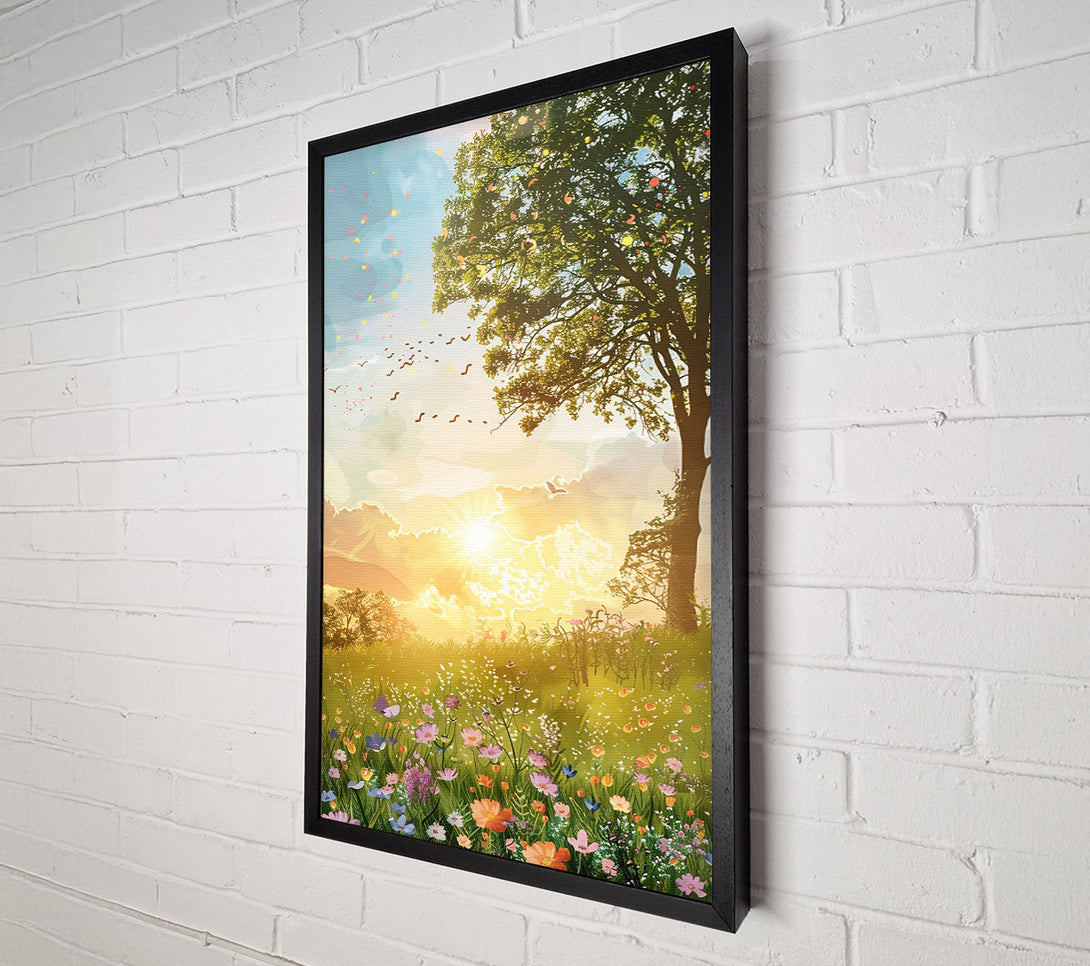  A Canvas Print of Golden Field Sunset Canvas Art