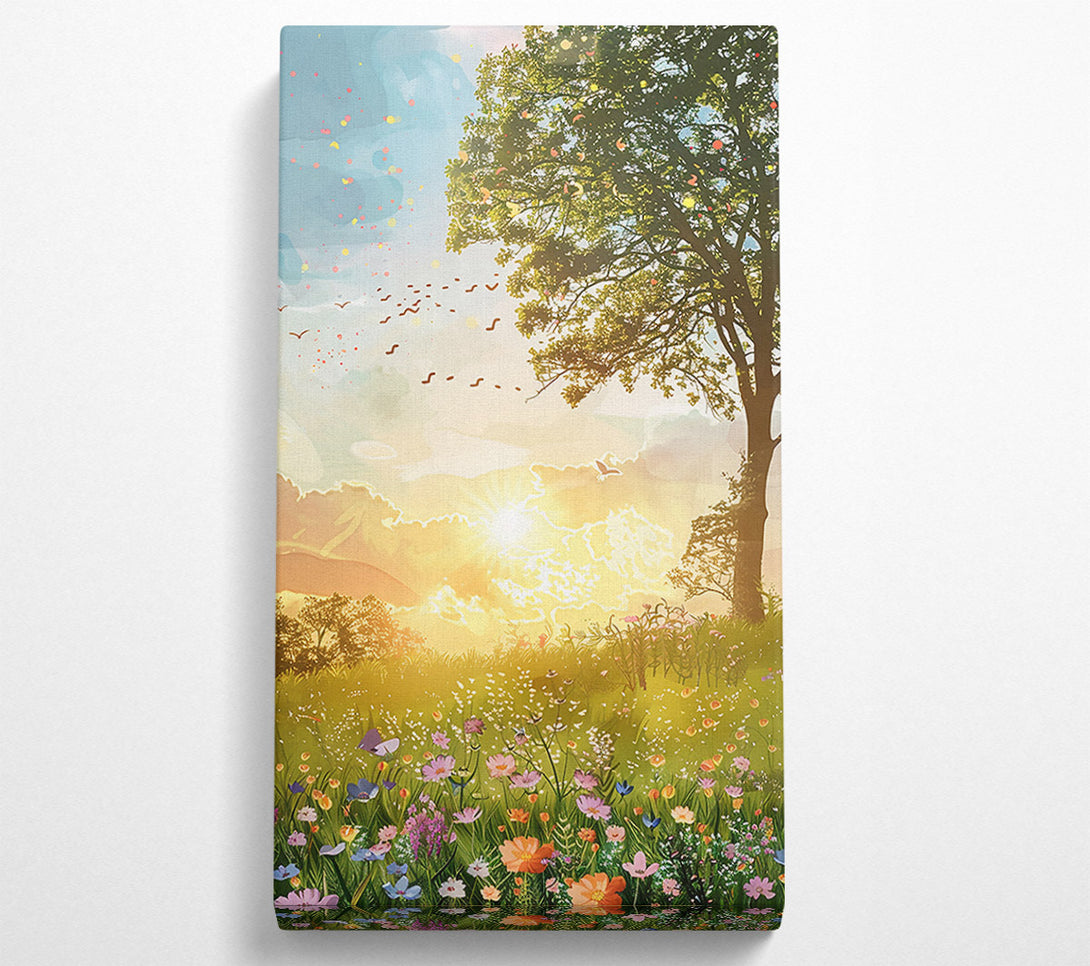 A Canvas Print of Golden Field Sunset Canvas Art