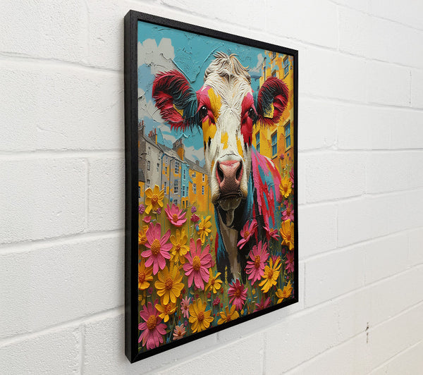 Colourful Cow In The Street