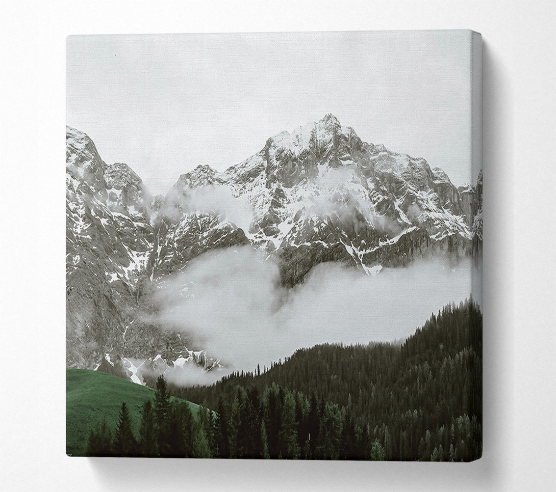  A Canvas Print of White Peaks And Fog Canvas Print