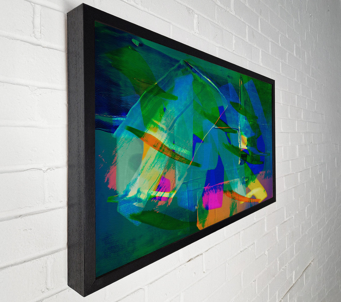  A Canvas Print of Emerald Abstract Layers Canvas Wall Art
