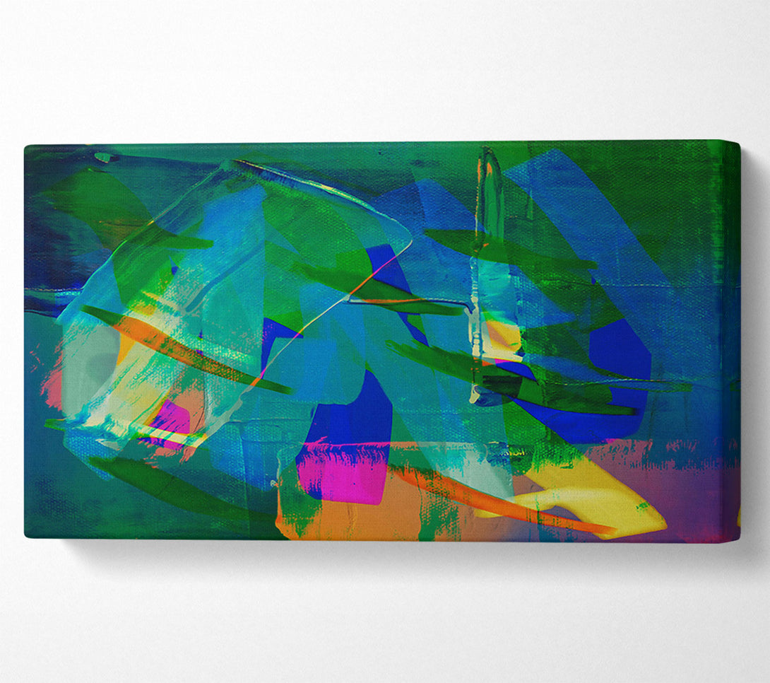  A Canvas Print of Emerald Abstract Layers Canvas Wall Art