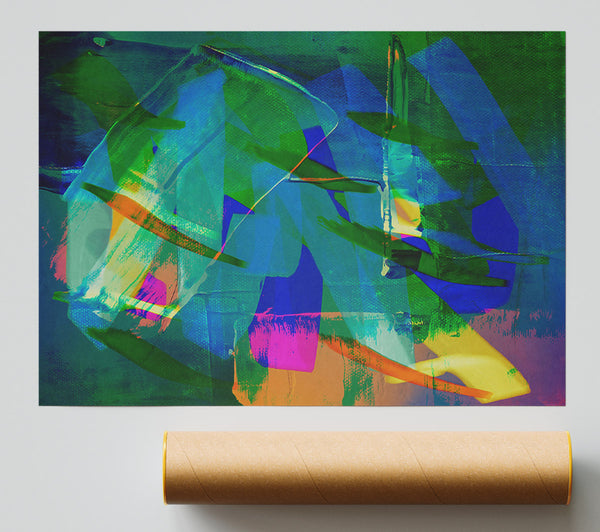 Emerald Abstract Layers Giclee Print