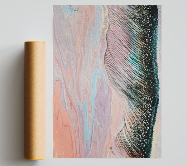 Peach & Black Ripples Giclee Print