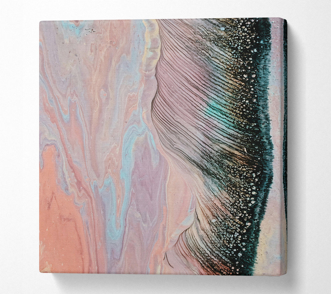  A Canvas Print of Peach & Black Ripples Canvas Wall Art