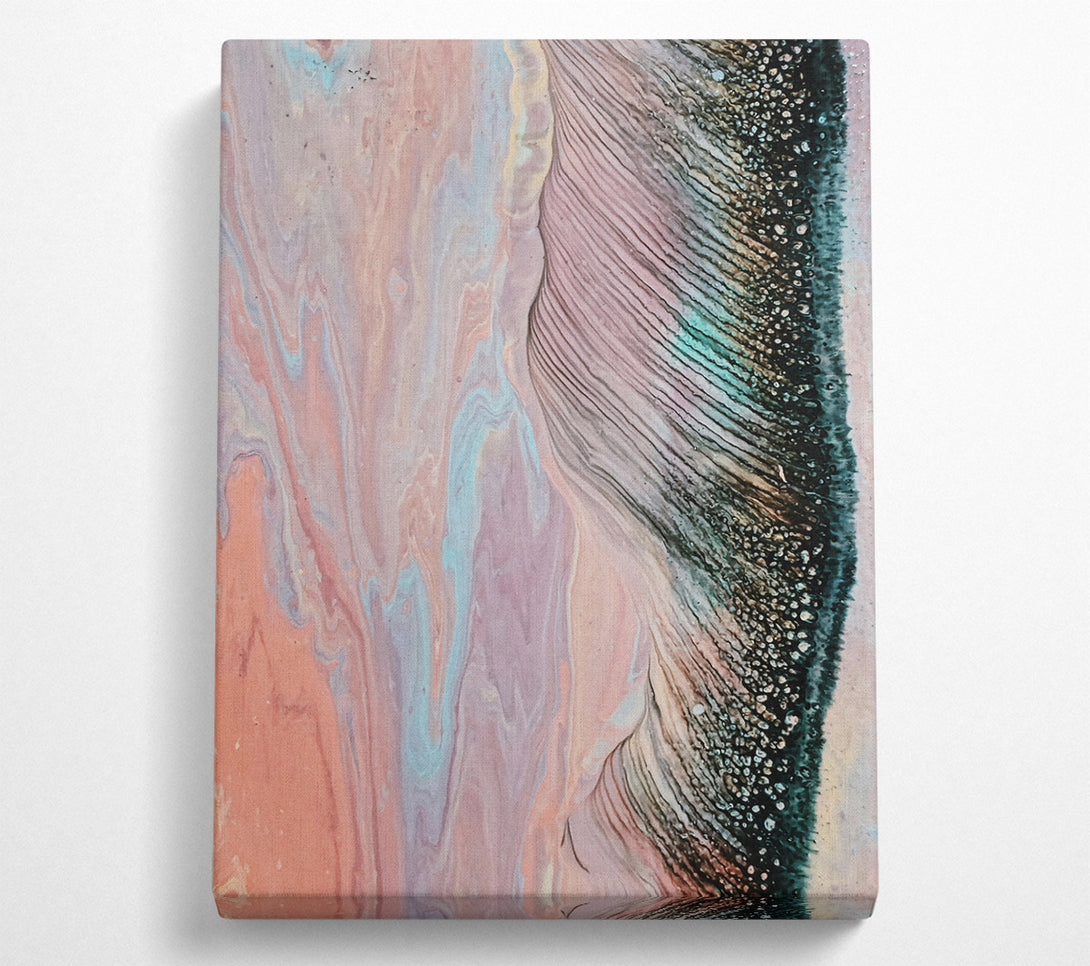  A Canvas Print of Peach & Black Ripples Canvas Wall Art