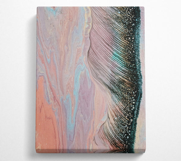  A Canvas Print of Peach & Black Ripples Canvas Wall Art