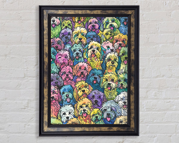 Colourful Dogs Framed Print