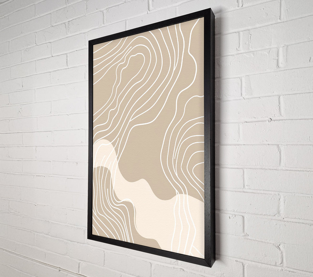  A Canvas Print of Beige Curving Lines Canvas Wall Art