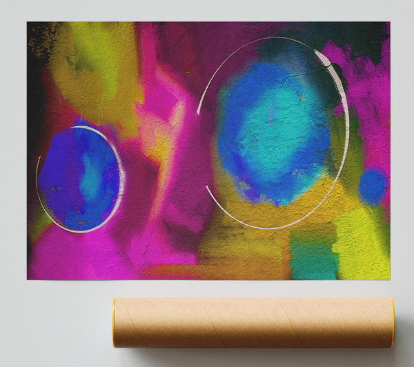 Pink And Blue Circles Poster
