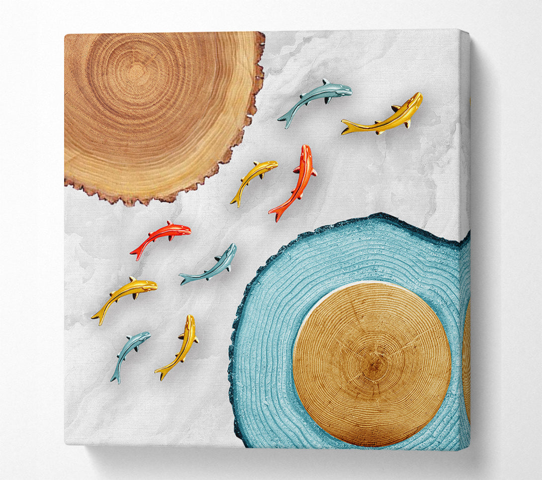  A Canvas Print of Colourful Fish Having A Swim Canvas Art