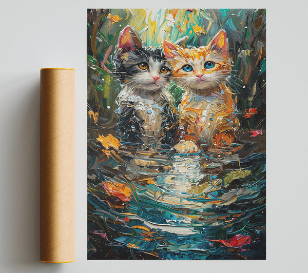 Teal Whispers Of Hope Poster
