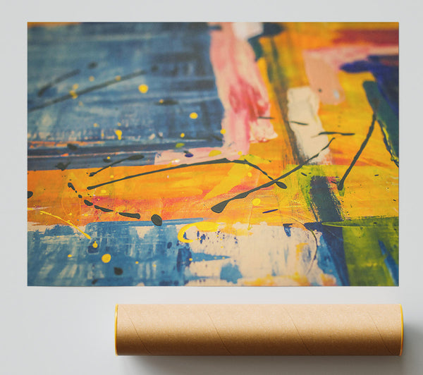Orange Abstract Splashes Poster