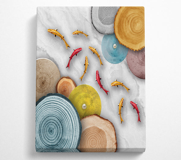  A Canvas Print of Colourful Fish Swimming Around Canvas Art