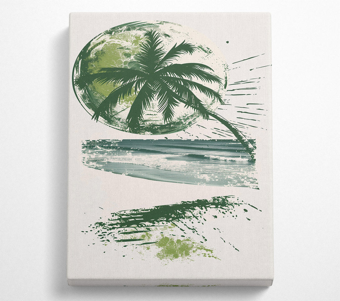 A Canvas Print of Green Palm Sunset Canvas Art