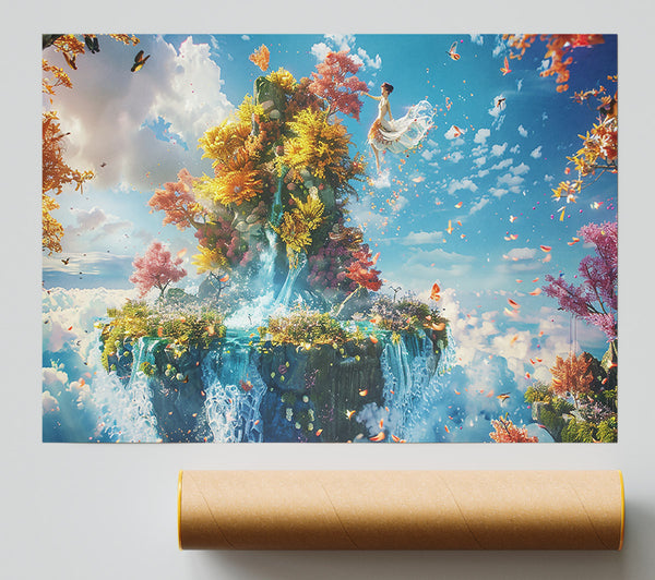 Azure Dreamland Falls Poster