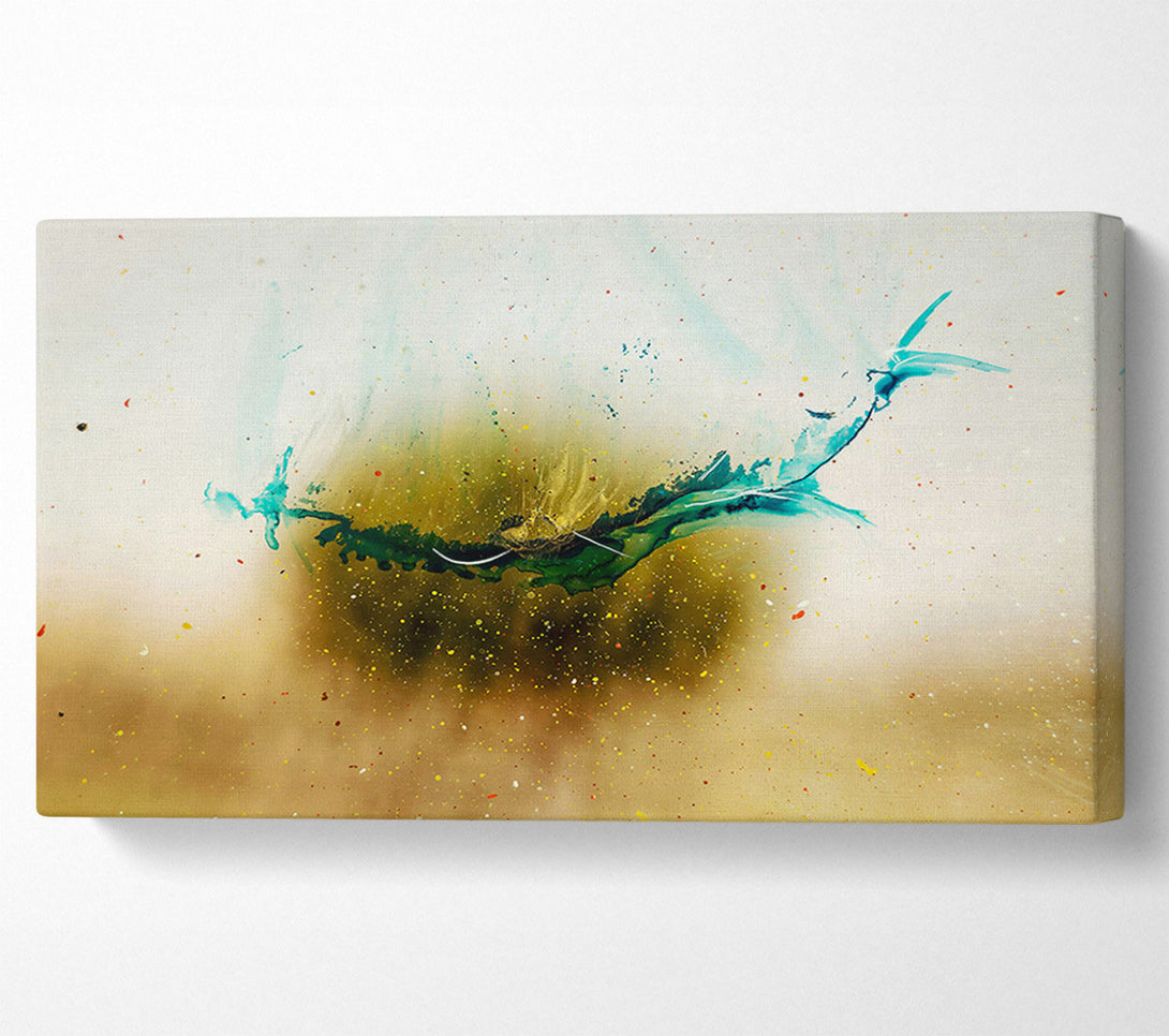  A Canvas Print of Golden Teal Splash Canvas Print