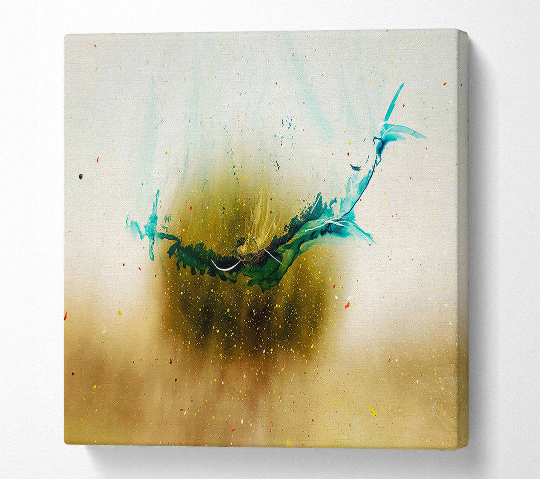  A Canvas Print of Golden Teal Splash Canvas Print