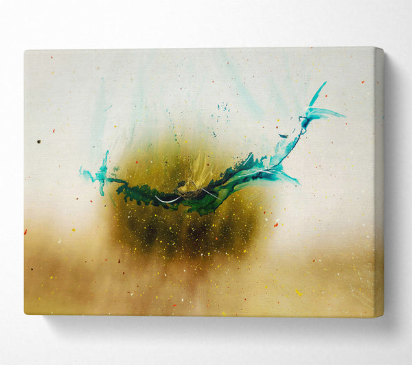  A Canvas Print of Golden Teal Splash Canvas Print