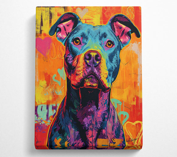  A Canvas Print of Colourful Graffiti Pitbull Canvas Wall Art
