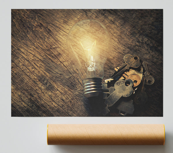 Golden Key To Light Print