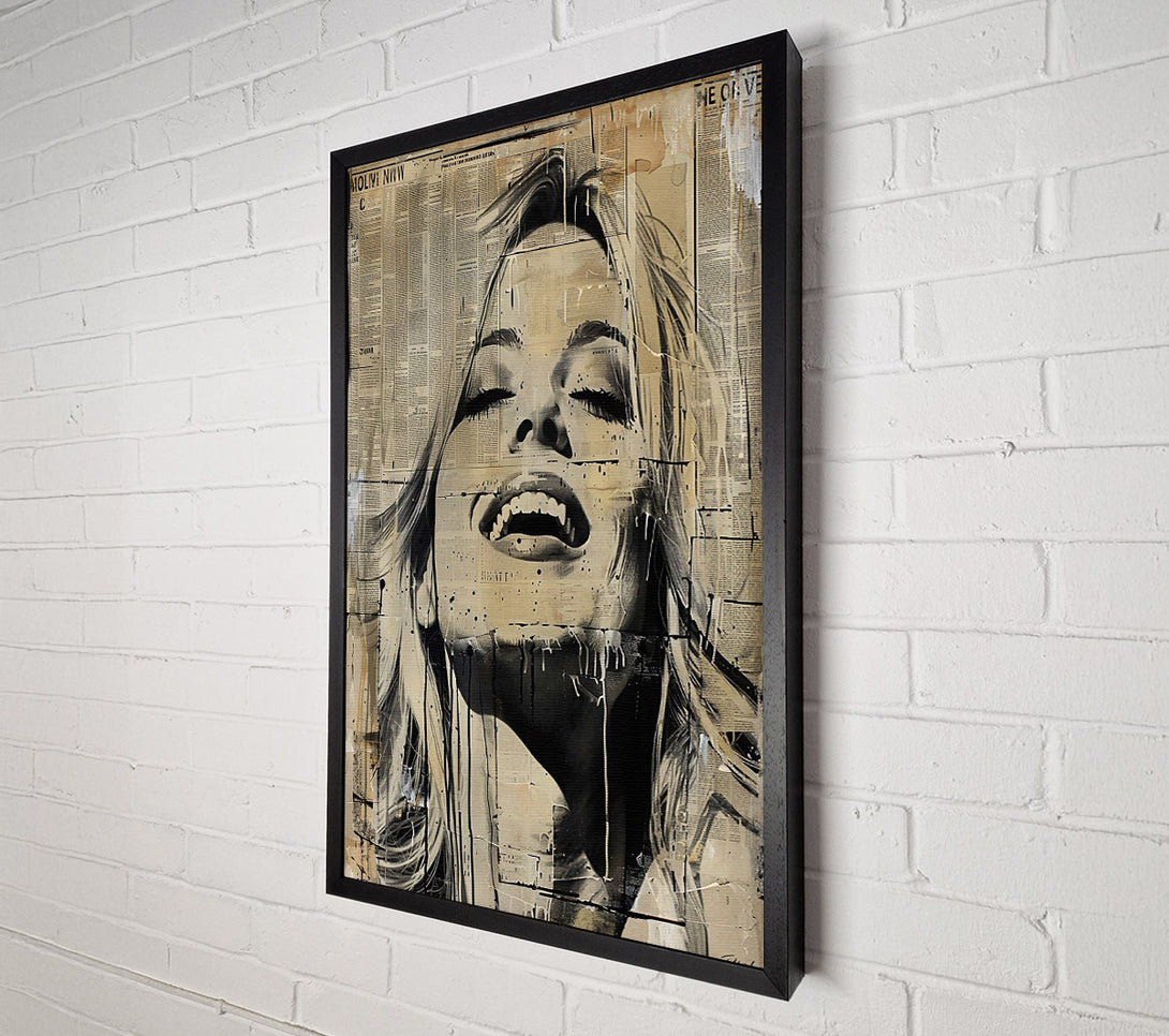  A Canvas Print of Beige Newspaper Laugh Canvas Wall Art