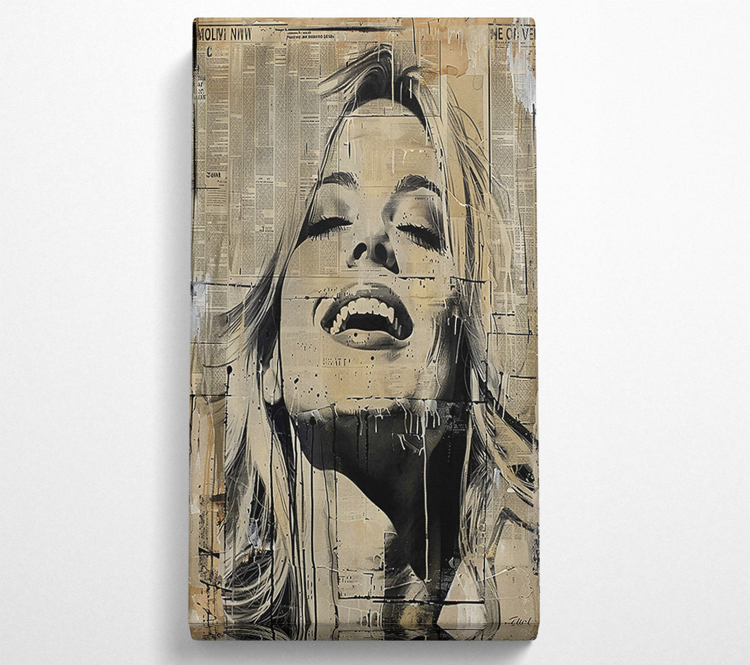  A Canvas Print of Beige Newspaper Laugh Canvas Wall Art