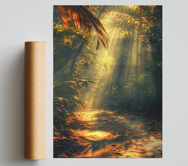 Golden Jungle Path Poster