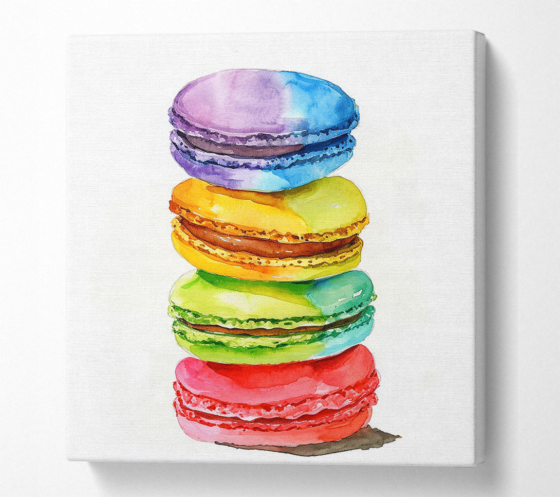 A Canvas Print of Colourful Macarons Canvas Wall Art