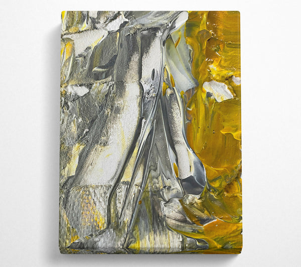  A Canvas Print of Golden Grey Abstract Canvas Wall Art