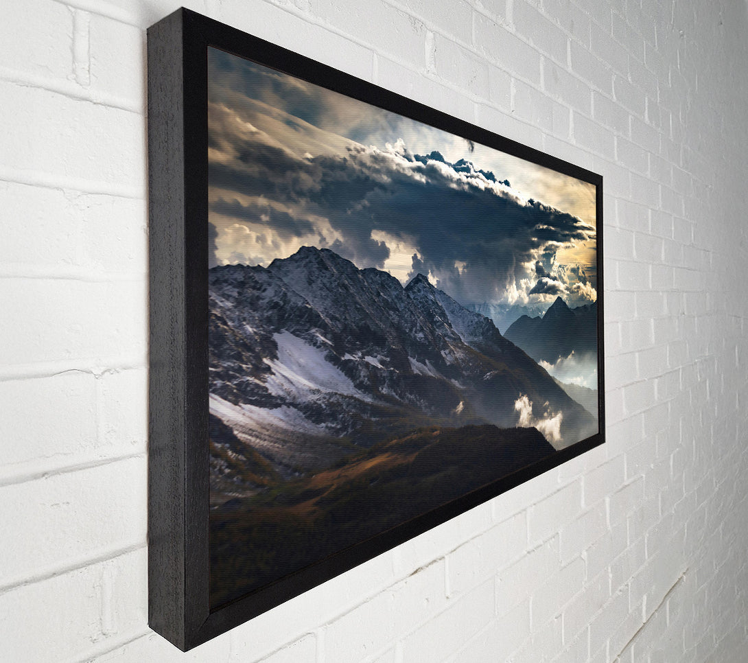  A Canvas Print of Gray Clouds Over Peaks Canvas Art