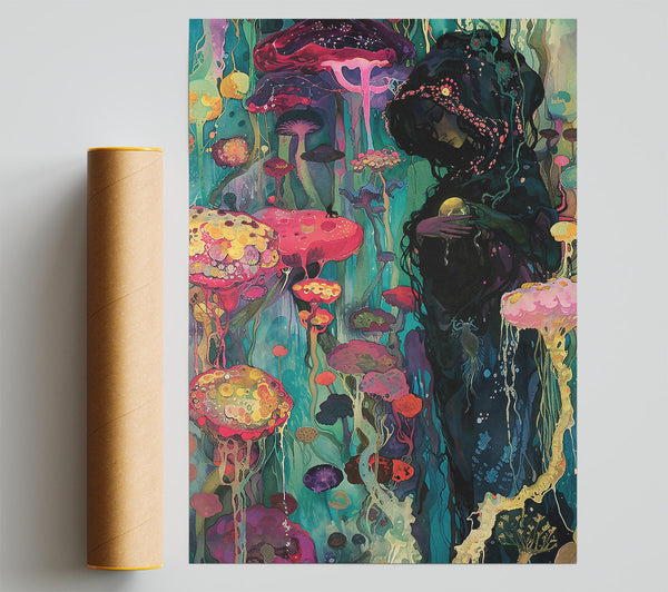 Emerald Dreamscape Figure Giclee Print