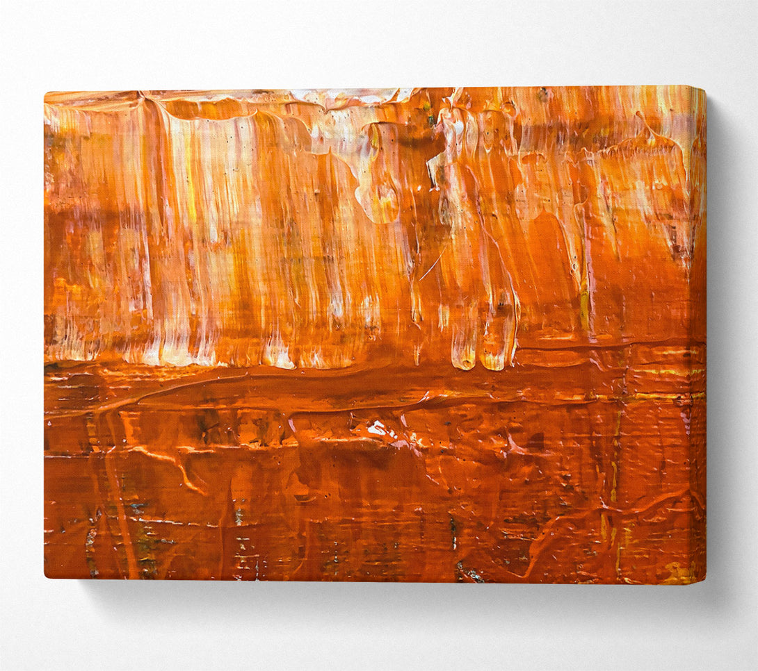  A Canvas Print of Orange Abstract Strokes Canvas Wall Art