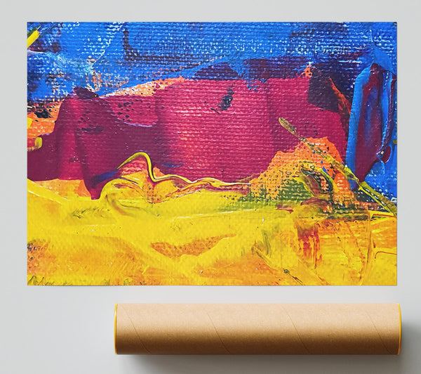 Crimson & Yellow Swirls Poster