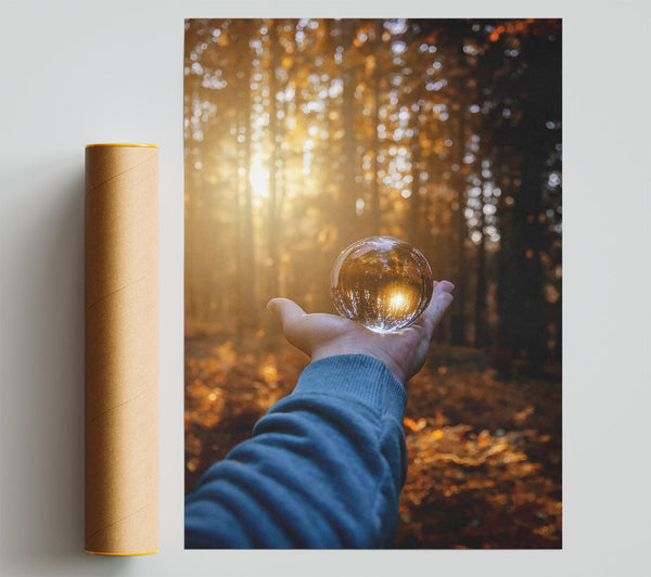 Golden Forest Sphere Giclee Print