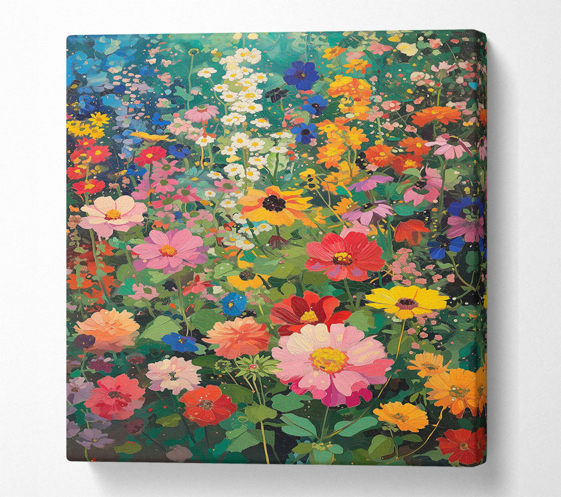  A Canvas Print of Colourful Spring Flowers Canvas Print