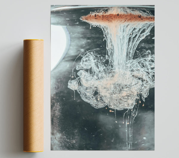 White Ink Eruption Poster