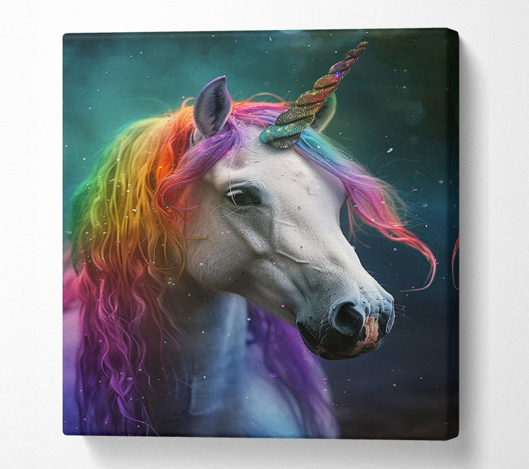  A Canvas Print of Colourful Unicorn Cute Canvas Wall Art