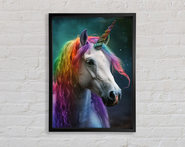 Colourful Unicorn Cute Framed Print