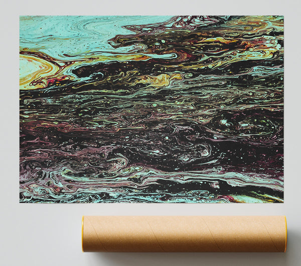 Teal Cosmic Flow Poster