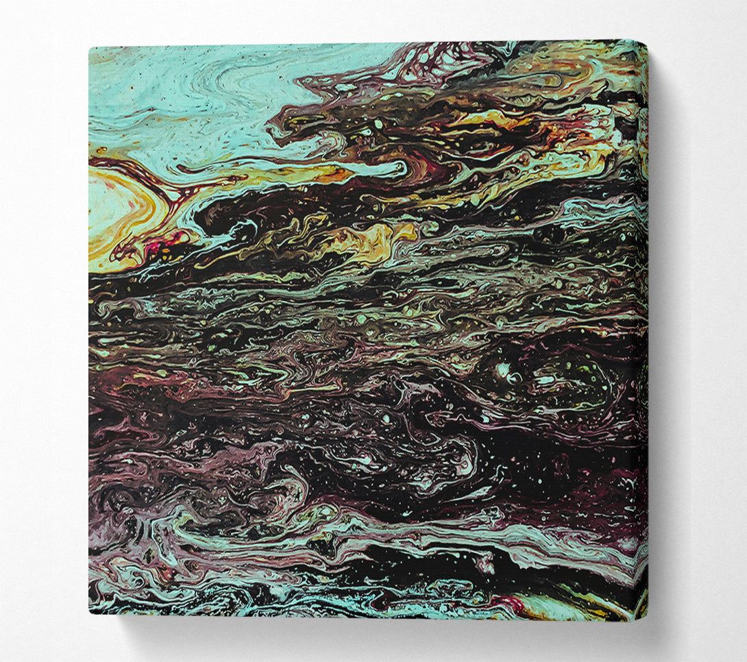  A Canvas Print of Teal Cosmic Flow Canvas Print