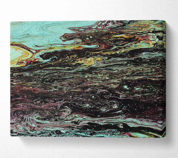  A Canvas Print of Teal Cosmic Flow Canvas Print
